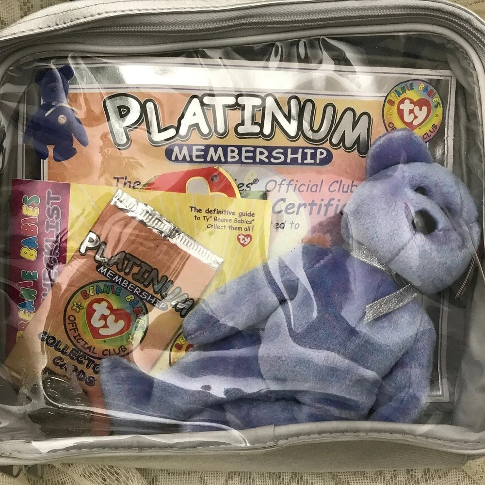 Ty Beanie Babies Official Club Platinum Edition Membership Case CLUBBY 11 opened